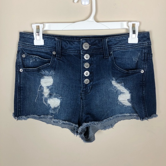 Guess Pants - Guess High Waist Button Fly Cutoff Shorts